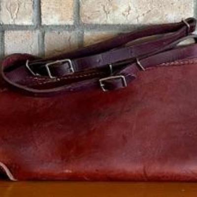 Vintage Handmade Leather Riffle Scabbard With Straps And Metal Buttons 