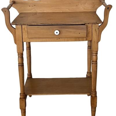 Antique Solid Maple One Drawer Wash Stand 