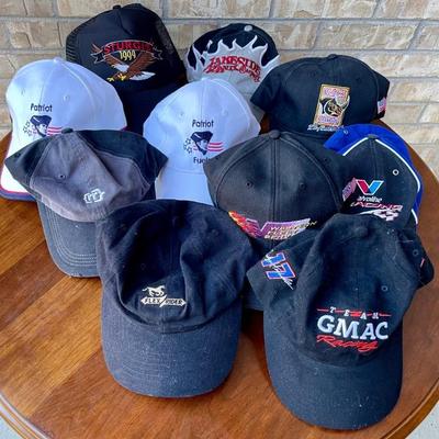 Lot Of Snap Back Advertising And Racing Hats - Team GMAC, Sturgis, Black Rhino, And More