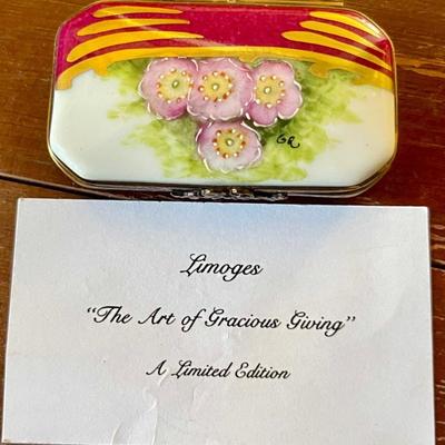 Vintage Limoges La Gloriette Limited Edition Hand Painted Trinket Box 203 Of 250