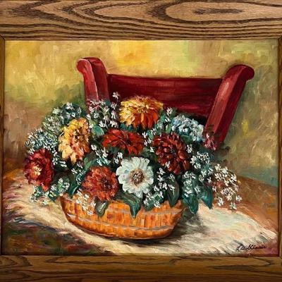 1960's Original Oil On Canvas By Lee Glaser In Decorative Wood Frame - Kettering Ohio