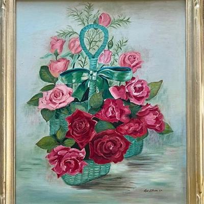 Original Oil On Canvas By Lee Glaser Signed 1964 In Frame 