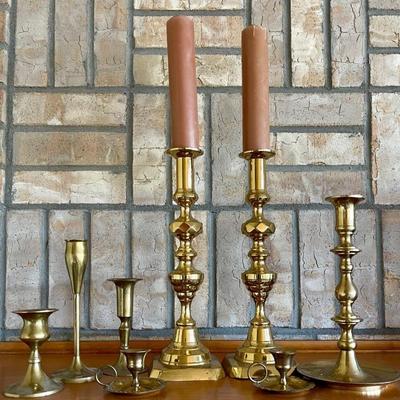 Assorted Brass Candle Holders