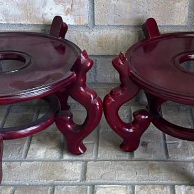 Pair Of 10 Inch Decorative Pedestal Display Stands 