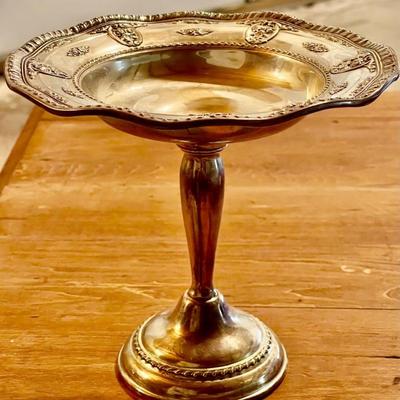 Sterling Silver Weighted Compote Wallace Rose Point - 356 Grams 