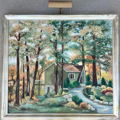 1965 Original Singed Lee Glaser 44.5" X 41.5" Oil On Canvas With Custom Frame - Kettering Ohio