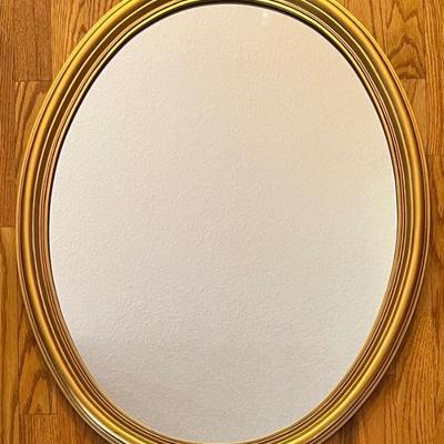 Vintage Oval Gold Tone Wall Mirror