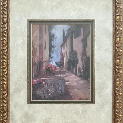 Italian Alleyway Home Decor Print With Custom Gold Frame
