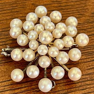 Vintage Faux Pearl Pin Pendant (as Is) 
