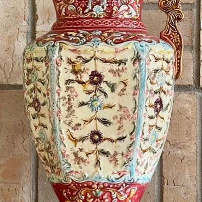 English Alhambrian Staffordshire Majolica Pitcher 798