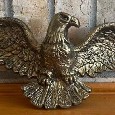 Vintage Solid Brass 19 Inch Eagle Wall Hanging 