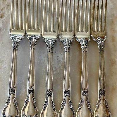 278 Grams Total -  (6) Sterling Silver Gorham Chantilly Pattern Flatware Dinner Forks
