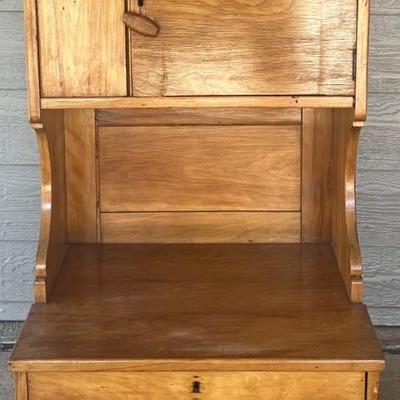 Vintage Small Maple Hutch With Single Drawer And Door Solid Wood 
