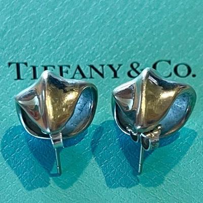 Pair Of Tiffany & Co Sterling Silver Post Earrings With Box 