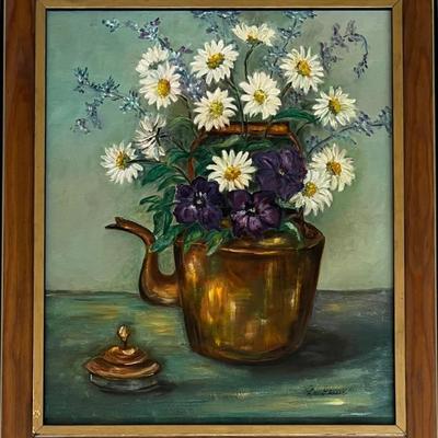 1960's  Original Oil On Canvas By Lee Glaser In Decorative Wood Frame - Kettering Ohio
