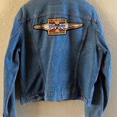 Levi Strauss Men's 48L Denim Jacket With Excelsior Motorcycle Patch