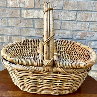 Vintage Wicker Double Sided Picnic Basket