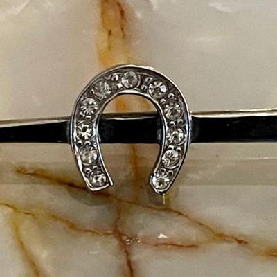 Victorian Horseshoe & Nail Rhinestone Pin