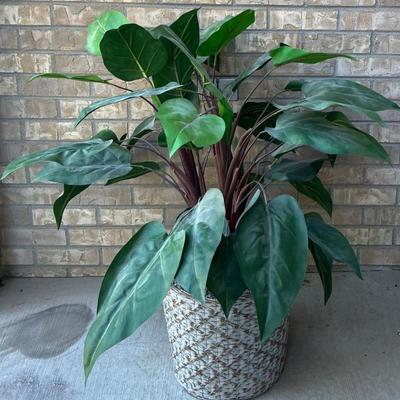 Faux 34" X 36" Plant With Wicker Base