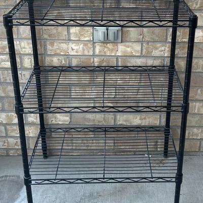 Black Metal 3-tier Adjustable Utility Shelf 
