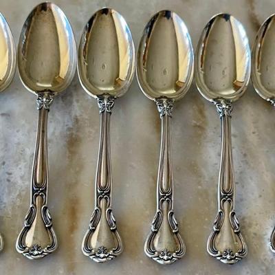 176 Grams Total -  (6) Sterling Silver Gorham Chantilly Pattern Flatware Tea Spoons