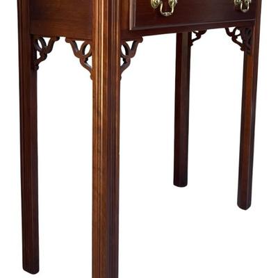 Vintage Ethan Allen Chippendale Small Single Drawer Console Table
