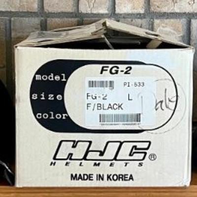 Pair Of HJC Black 1999 Size Large And Small Motorcycle Helmets With 1 Box 