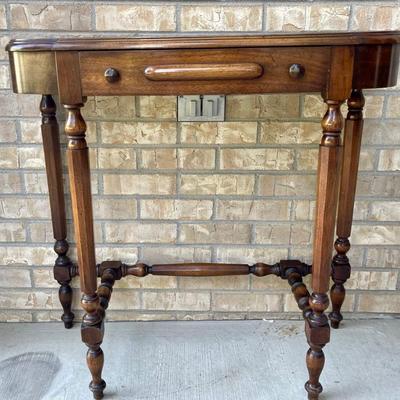 Antique Revell & Co Chicago Mahogany  Entry Hall Table With Singe Drawer (as Is) 