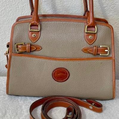 Vintage Dooney And Burke Leather Buckle Satchel With Strap