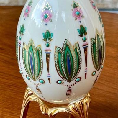 Lenox 1994 China Treasures Collection Porcelain Painted Egg With Stand 