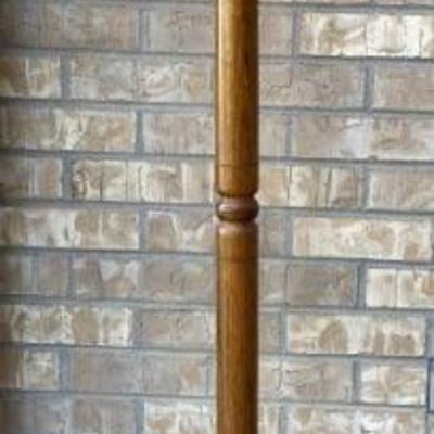 Antique Walnut Coat Rack With Brass Hangers