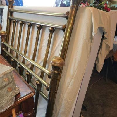Queen sized brass bed