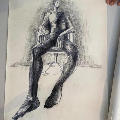 Charcoal etching 