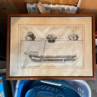 Antique Picture of a Model Ship