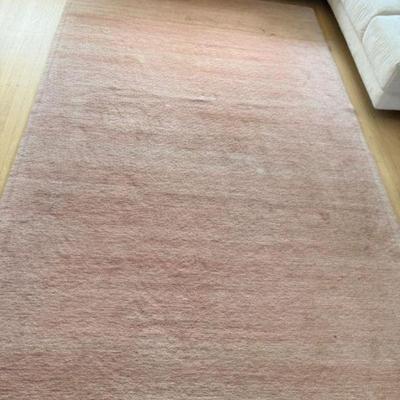 2002 Garuda Woven Art Rug - High-Quality Wool in Light Peachy Pink	