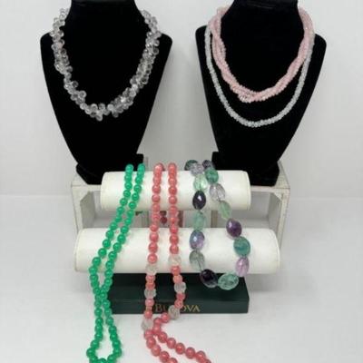 Semi-Precious Stone Beaded Necklaces in a Variety of Colors	
