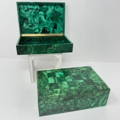 Green Decorative Stone Jewelry Boxes from Zaire﻿	