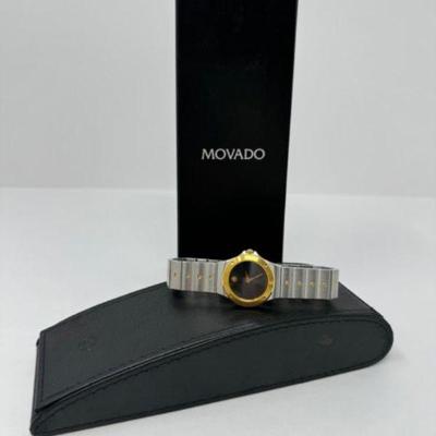 Movado Museum Classic Two-Tone Watch w/ Black Dial (Original Box)	