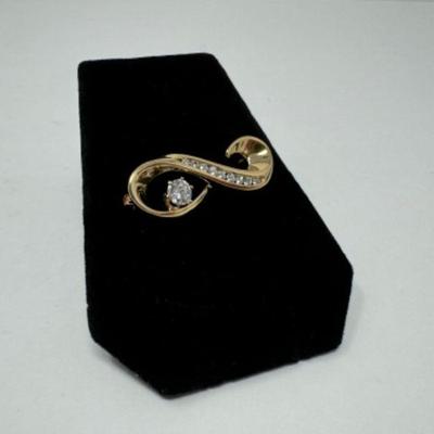 14k Gold Infinity Pin w/ Sparkling CZ's ( 10.59g)	