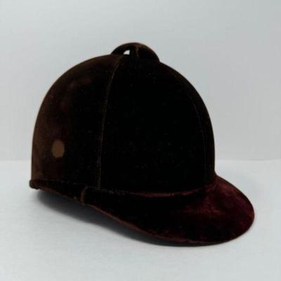 Equestrian Burgundy Velvet Horse Riding Cap	