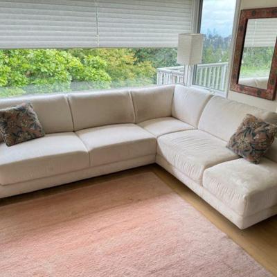 High-Quality Microfiber Sectional Sofa w/ Clean Lines (Possibly Dania)	