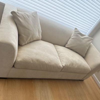 McCreary Modern Cream-Colored Sofa in High-Quality Microfiber	