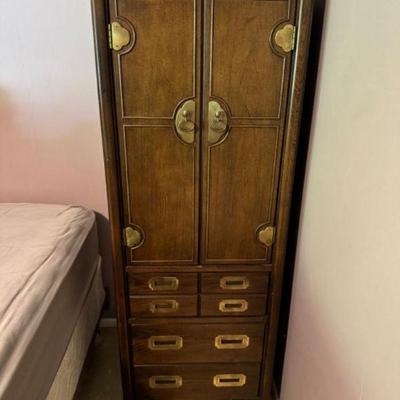 Mid Century Campaign Gentleman's Chest Dresser	