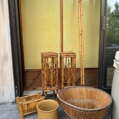 Bamboo Home Décor Collection: Plant Stands, Woven Baskets, & More	