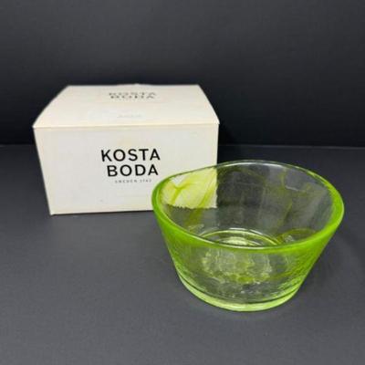 Kosta Boda Lime Green Glass Bowl - Anna Ehrner Design	