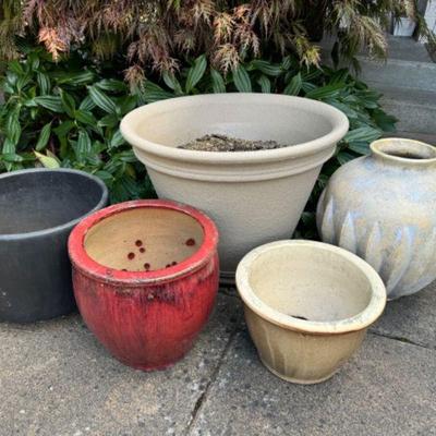 Assorted Decorative Vases & Planters In Various Sizes & Colors	