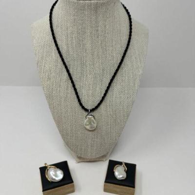 Keshi Pearl Pendant Trio in 14k Gold & Diamonds	