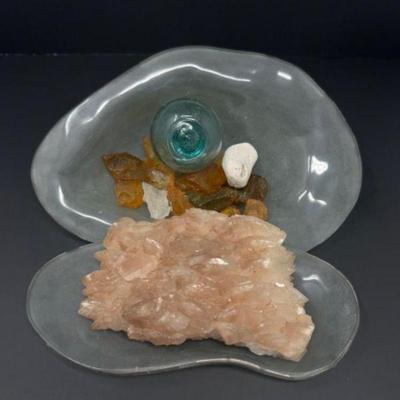 Coastal Treasures Display: Ceramic, Glass, & Gemstones	