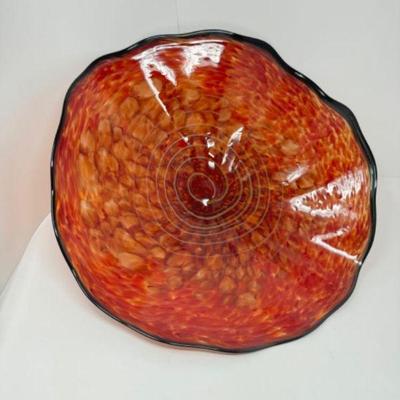 Signed - Handmade Flame - Inspired Murano-Style Glass Bowl (2004)	