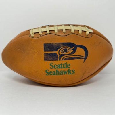 Vintage Seattle Seahawks Team Autographed Football - 1980s	